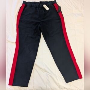 Banana Republic navy blue Pants with red stripe on side, Medium
